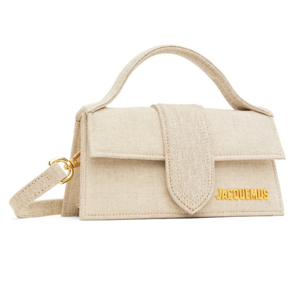 JACQUEMUS Le Bambino mini top handle linen canvas crossbody bag shoulder bag - Picture 4 of 6
